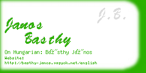 janos basthy business card